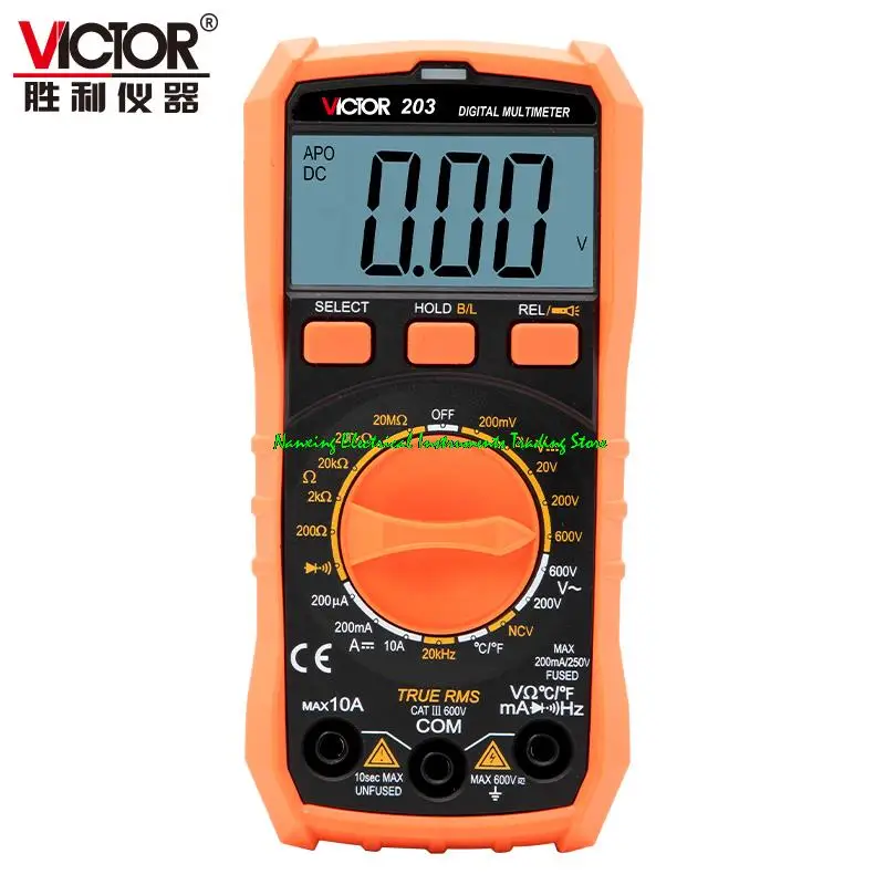 VICTOR VC201/VC202/VC203 Digital Multimeter AC/DC Voltage Current Resistance Universal Meter Burn-proof Pocket Multimeter