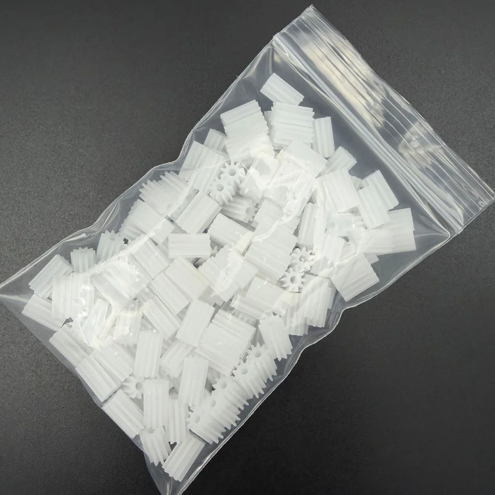 50Pcs 0.5M 10 Teeth 10T 102AL White Extended Lengthen 0.5 Modulus Plastic Spur Gear 6MM Diameter 10MM Height 1.95mm Aperture 2mm