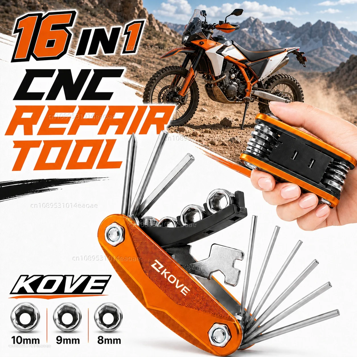 Für KOVE 800X Pro/Rally 525X 500X 400X 800 525 500 400 X Motorrad-Werkzeugreparaturset Multifunktionaler Schraubendreher Schraubenschlüssel Sechskantschlüssel