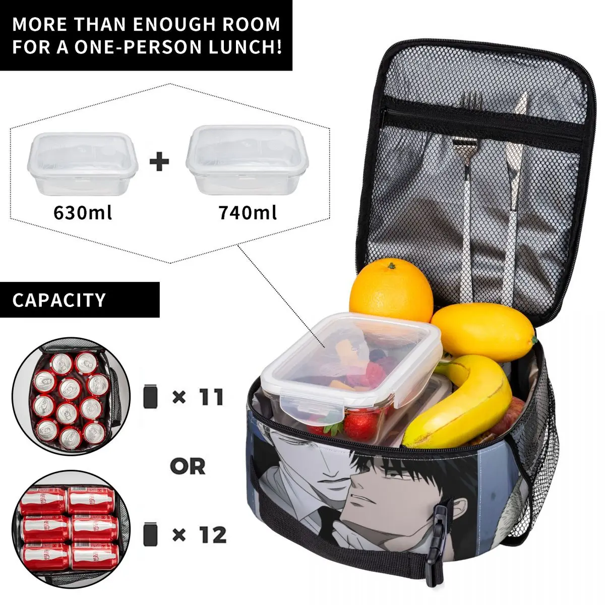 Korean Online Comics Shutline Gay Love Lunch Bag Portable Lunch Box Adult Travel Cooler Bag Cute Oxford Thermal Tote Handbags