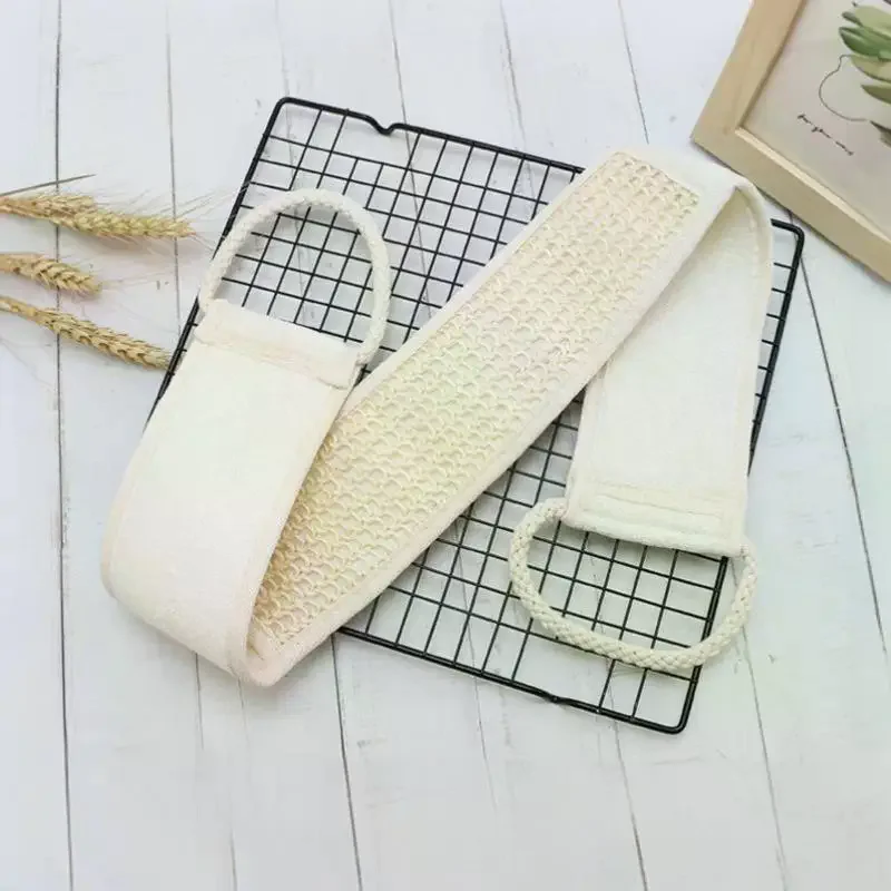 Scrubber corpo esfoliante: salvietta morbida per la rimozione della pelle morta e la spazzolatura a secco |   Spugna da bagno lunga con cinghia per doccia e spa