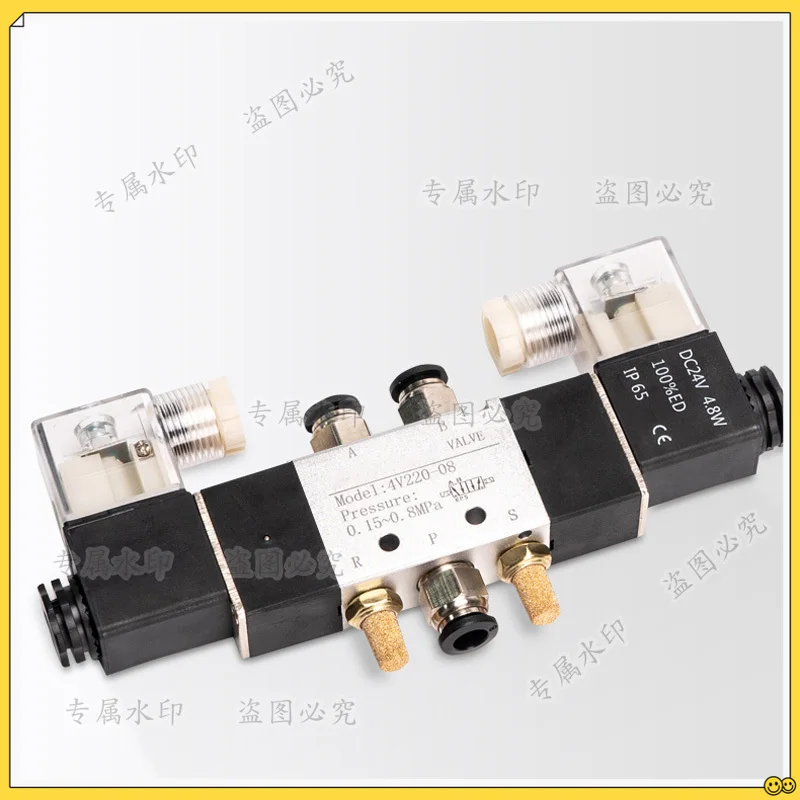 

High Quality Solenoid Valve 220V Pneumatic 4V220-08 Air 5 way 2 Position 1/4&quot Coil Alloy Internal DC 12V DC 24V AC110V