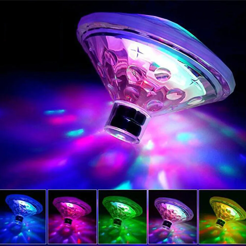 RGB Color Led Floating Lamp IP68 Waterproof Diamond Shape Bathbub Light Battery 7 Modes Fairy Decoration for Garden Party Disco