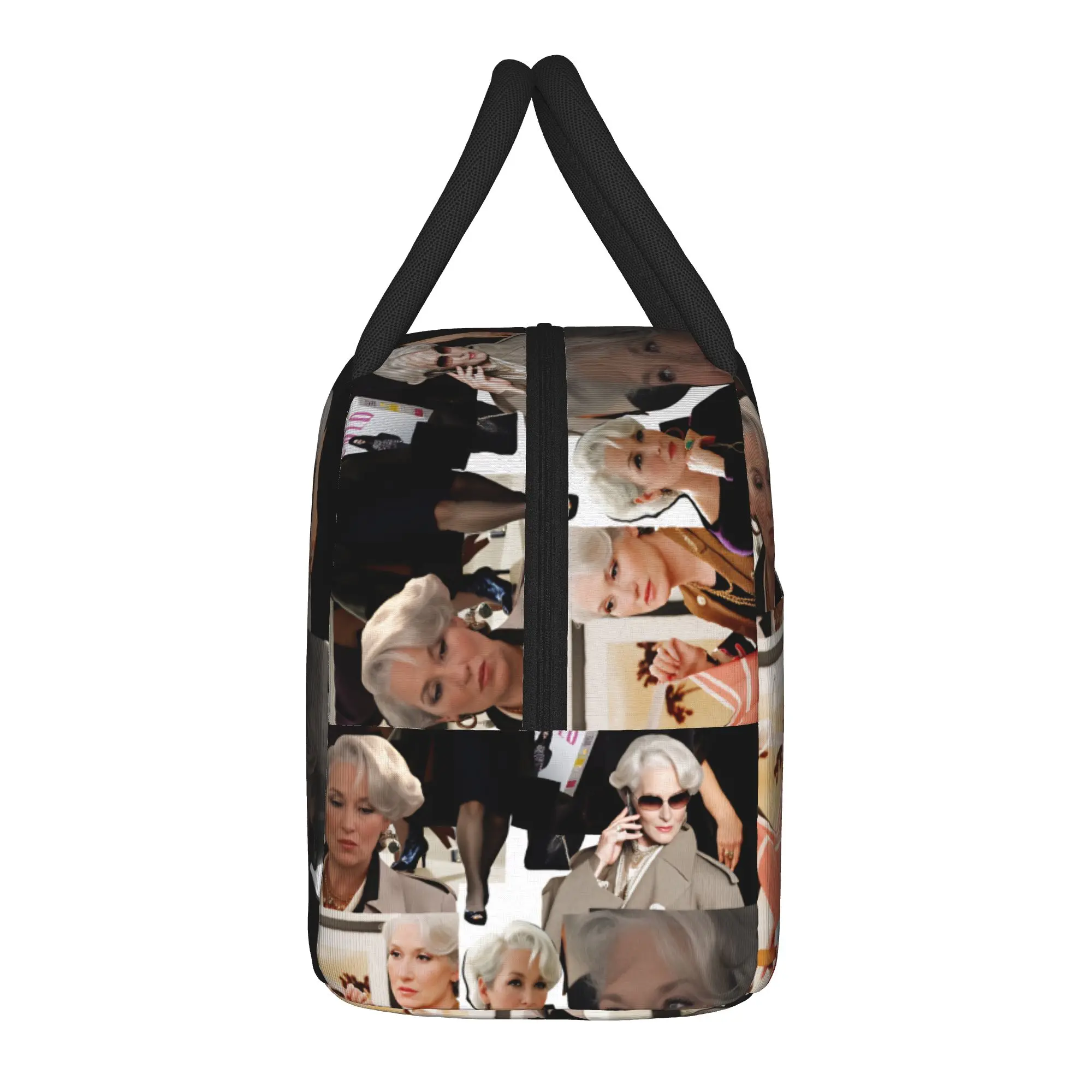 The Devil Wears Pradad Lunch Bag Film Picnic Lunch Box For Unisex Print Thermal Tote Handbags Oxford Portable Zipper Cooler Bag