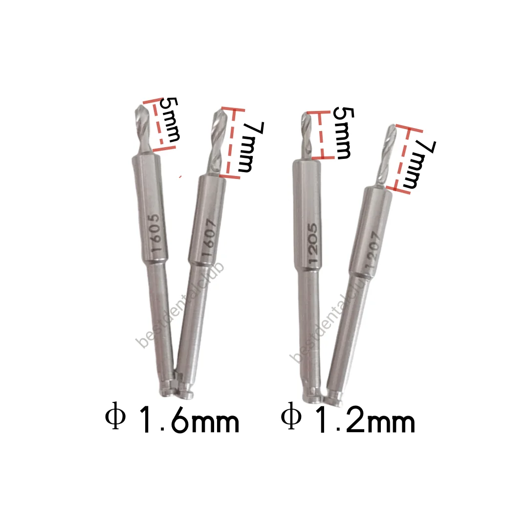 10Pcs Dental Pre-Hole Drill Guide Depth 5/7mm Prebored Hole Drills Fit ANT Dia 1.2mm/1.6mm