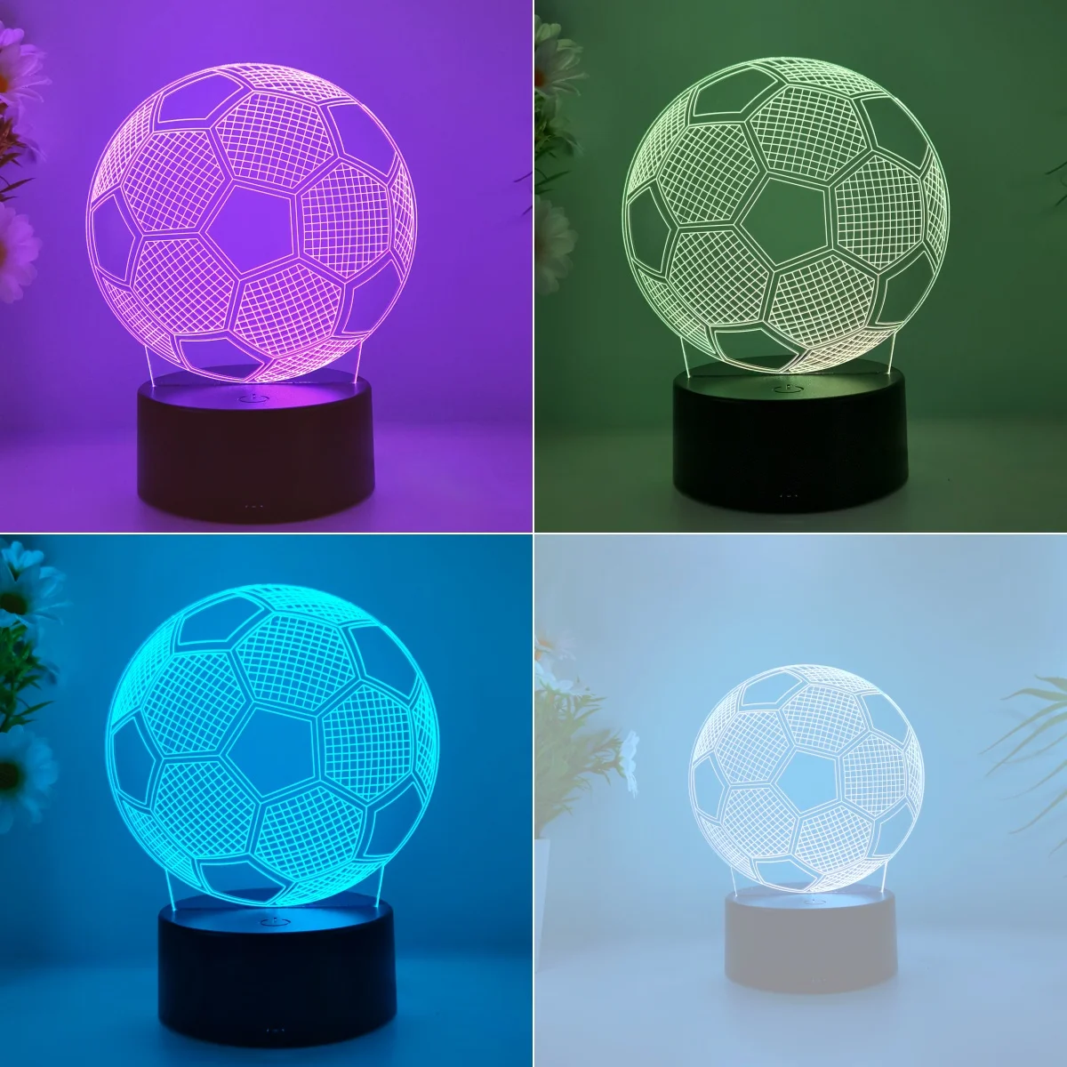 1 football 3D night light, Father\'s Day, holiday gift table light for family, atmosphere light, companion sleep light.