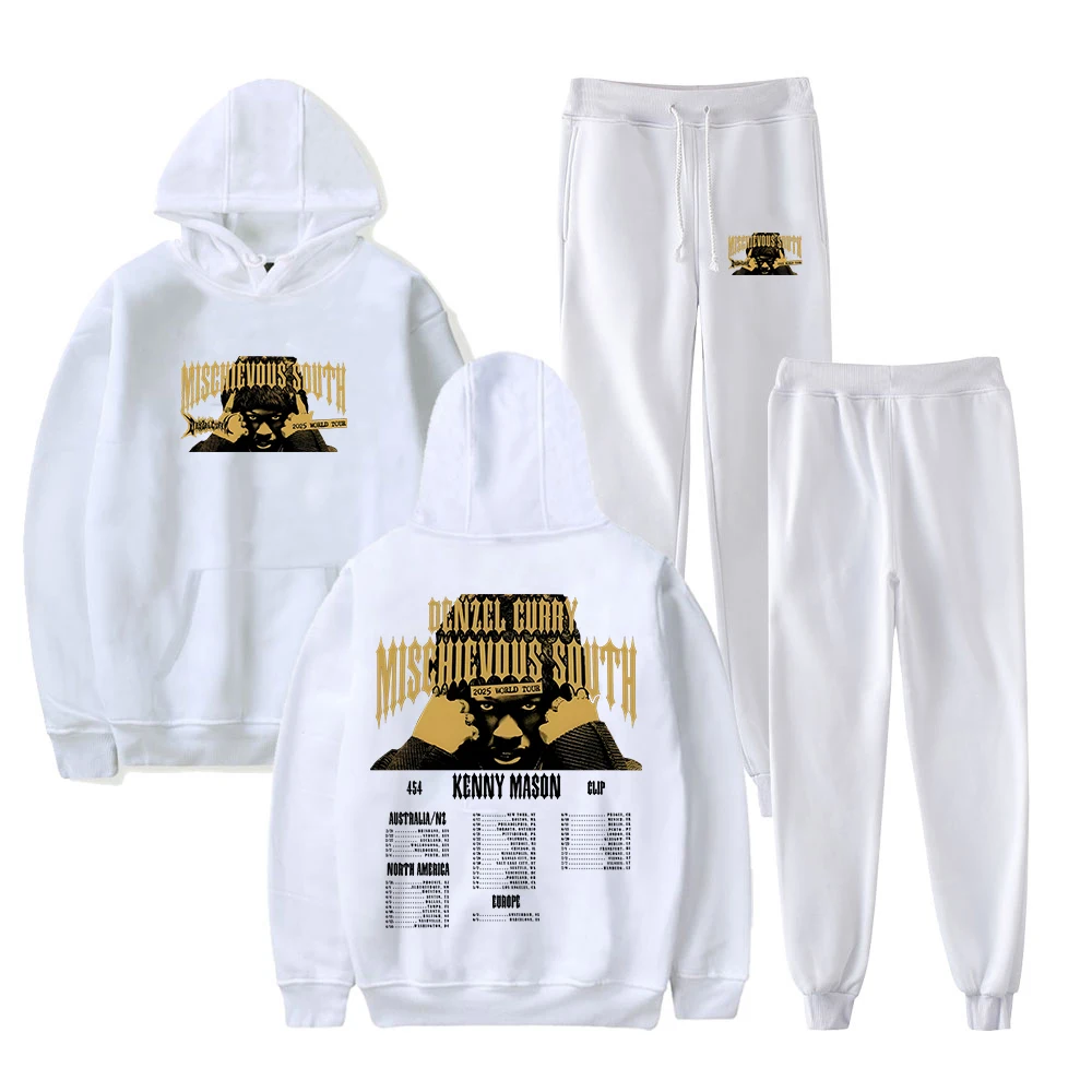 Denzel Curry Mischievous South 2025 World Tour Hoodie Jogger Pants Two Piece Set Sweatshirts+Sweatpants Women Men's Set