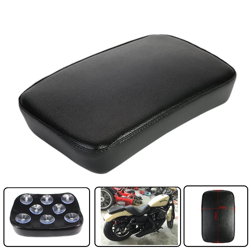 

Motorcycle Rear Passenger Cushion 8 Suction Cups Pillion Pad Suction Seat For Harley Sportster Softail Touring XL 883 1200