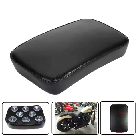 Motorcycle Rear Passenger Cushion 8 Suction Cups Pillion Pad Suction Seat For Harley Sportster Softail Touring XL 883 1200