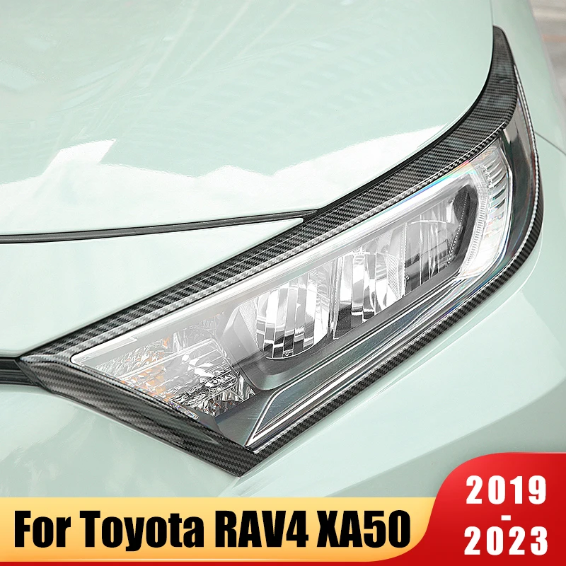 

Front Headlight Cover Trim Head Light Lamp Hoods Decoration For Toyota RAV4 XA50 2019 - 2021 2022 2023 Car Exterior Accessories
