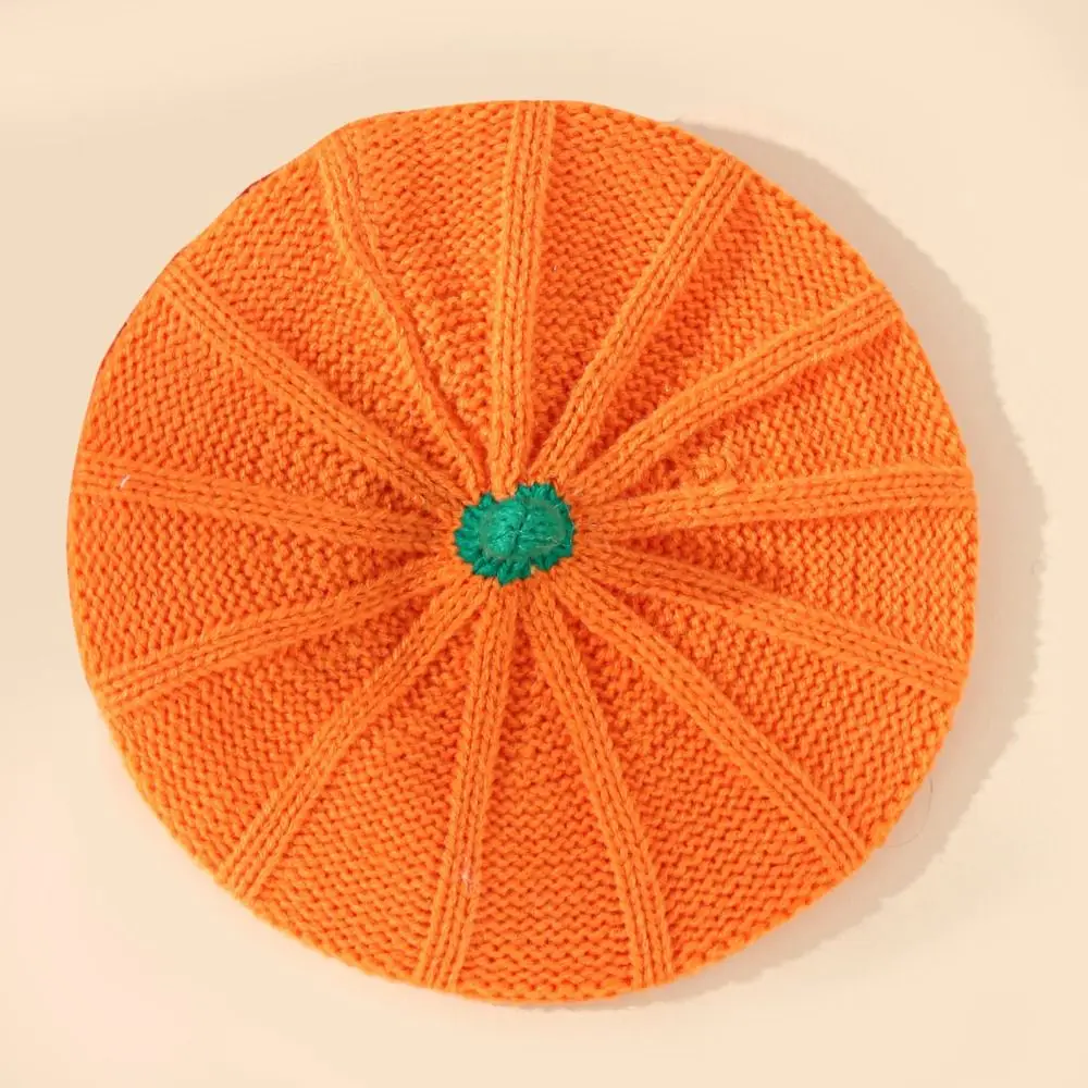 Fashion Orange Pumpkin Beret Keep Warm Painter Hat Knitted Hat Peaked Cap Octagonal Cap Parent-Child Hat Party