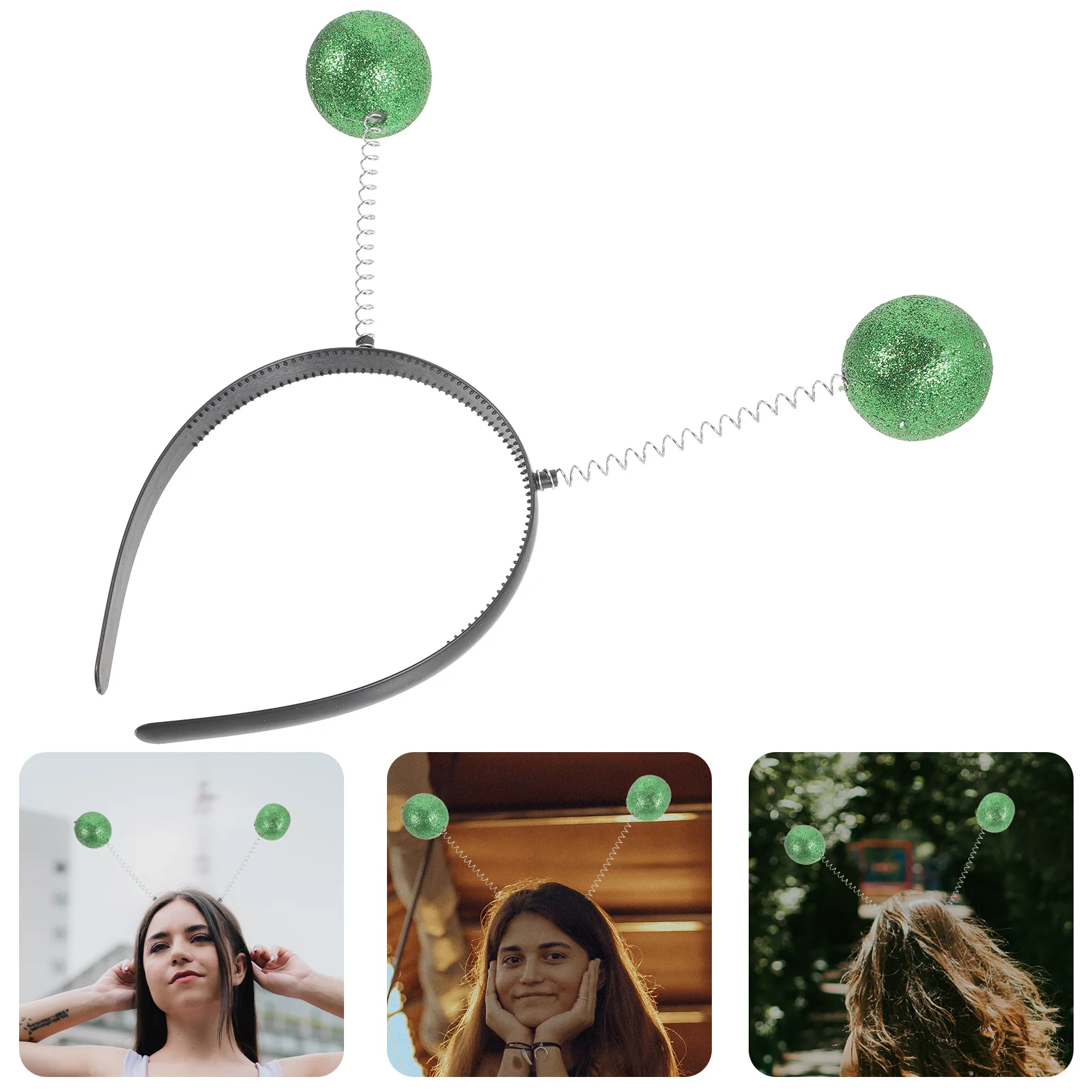 

5 Pcs Heart-shaped Powdered Foam Ball Headband Child Decor Green Accessories Plastic Hair