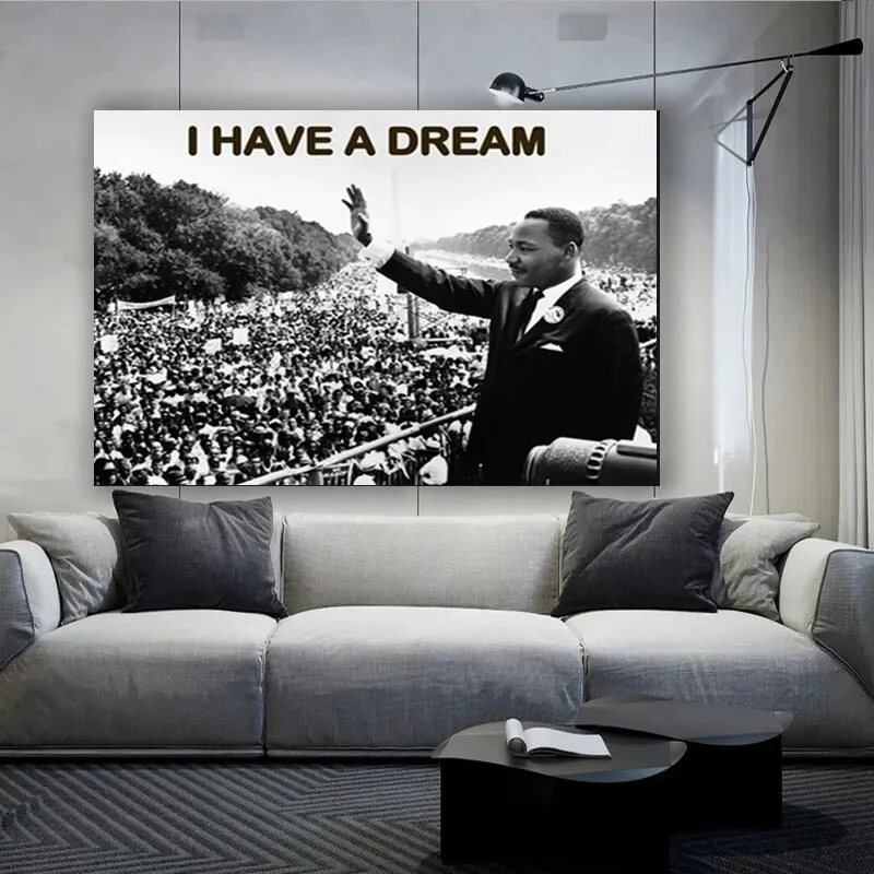 ملهمة مارتن لوثر كينغ لدي حلم تحفيزية إقتباس قماش اللوحة المشارك طباعة جدار الفن لديكور المنزل