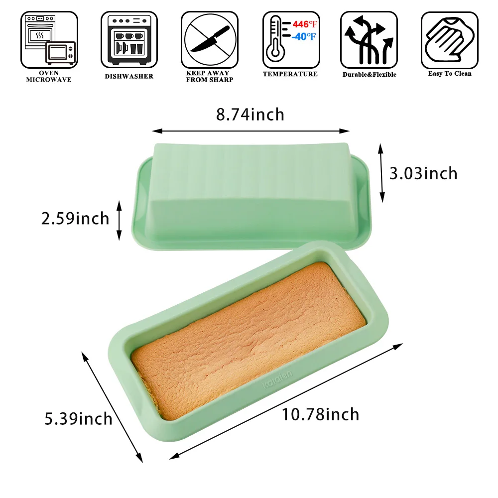 Silicone Bread Loaf Pan Non-Stick Rectangle Silicone Cake Bakeware Baking Pans for Oven Silicone Mold Brownie Loaf