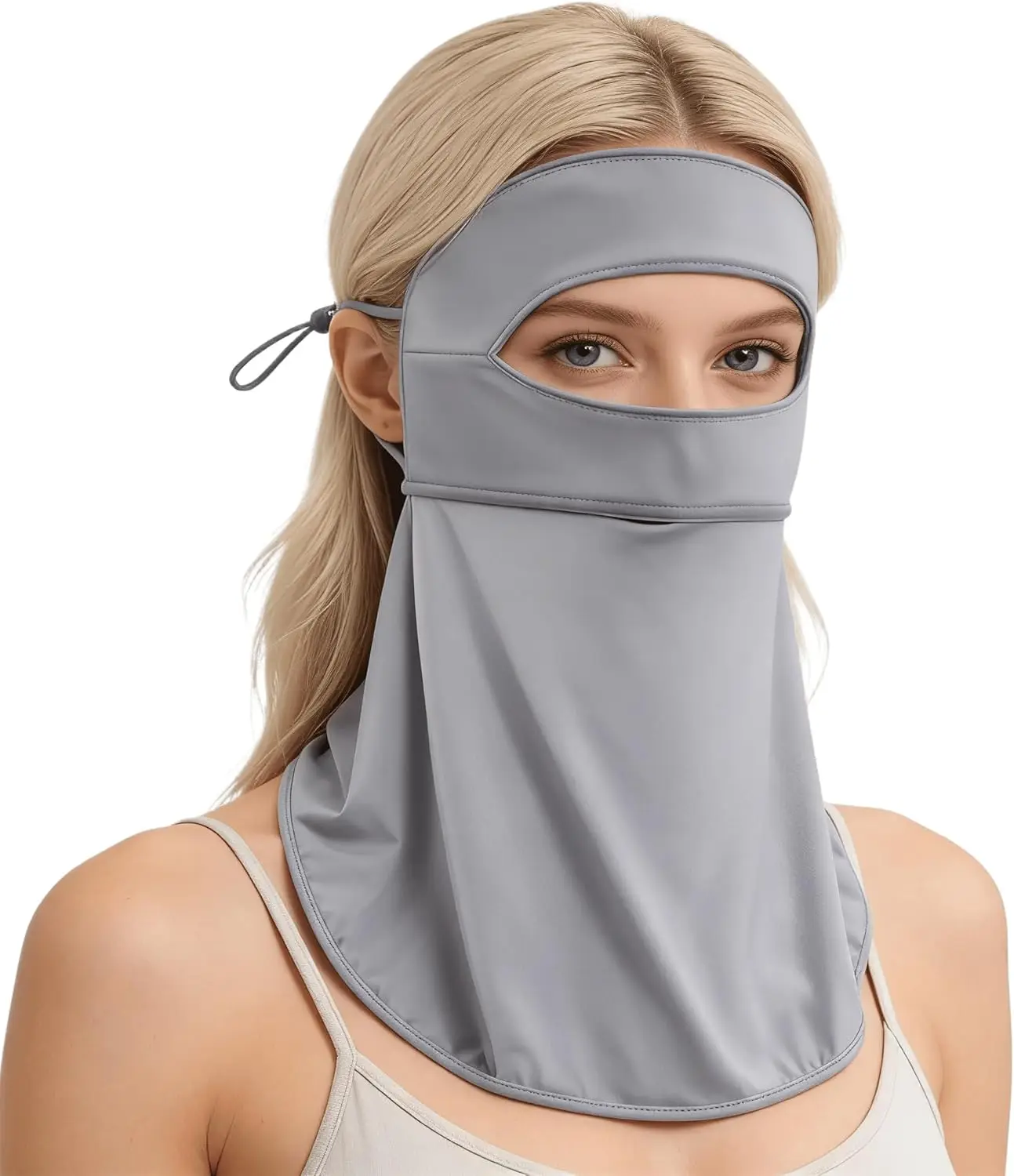 

Summer UV Sun Protection Face Cover for Women Men UPF 50+ Ice Silk Cooling Breathable Full Face Mask for Outdoor Sports