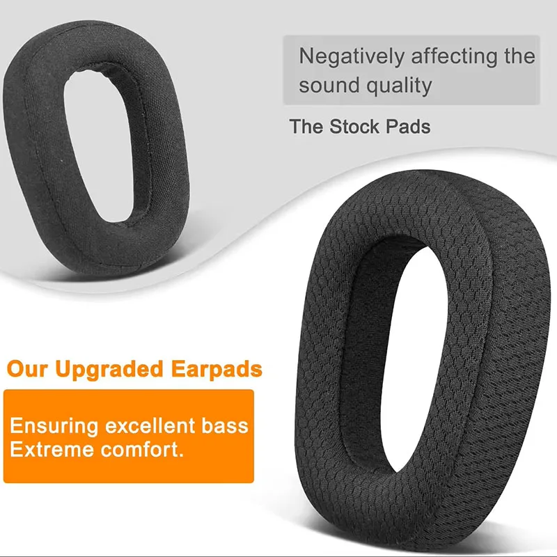 Earmuffs Mesh Fabric Replacement Earpads Covers for Logitech G435 Wireless Gaming Headphones Ear Pad Cushions High-Density Foam