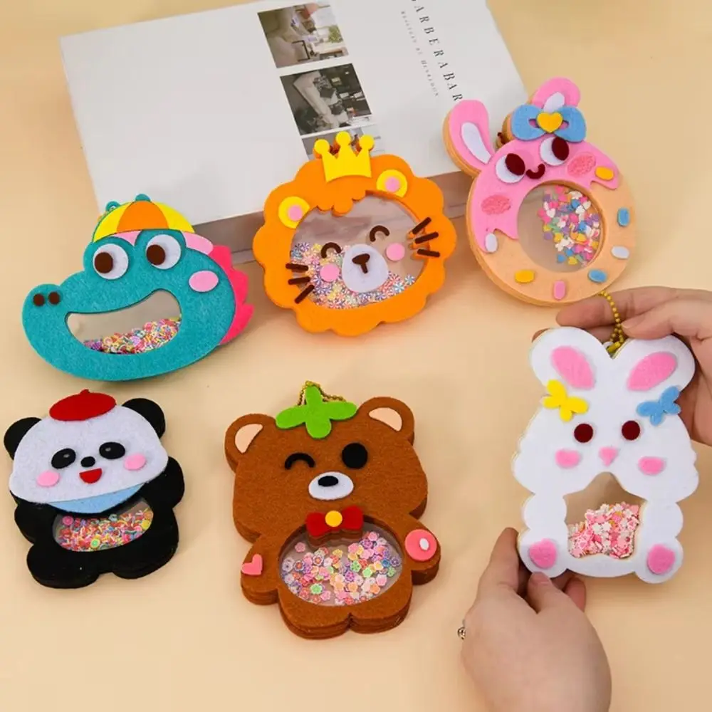 Cute Cartoon DIY Shaker Pendant DIY Material Kits Easy to Paste Handmade Craft Kits Sequin Shaker Pendant Handmade Practice