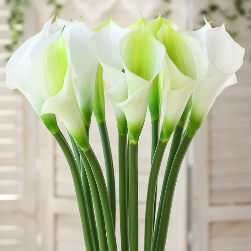 

Curled Calla Lily Artificial Flower Fake Flower Ornament Bedroom Balcony Decor Flower Living Room Dining Table Bouquet