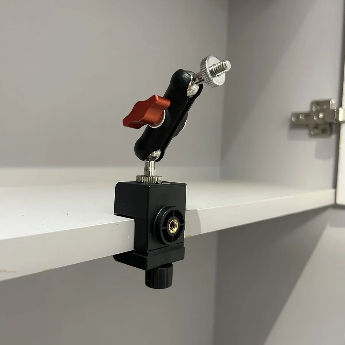 Desktop Live Streaming Bracket - Elastic Clip Metal Joint 360 Camera Stand for DJI Fixed 1/4 Double Hole with 17mm Ball Head