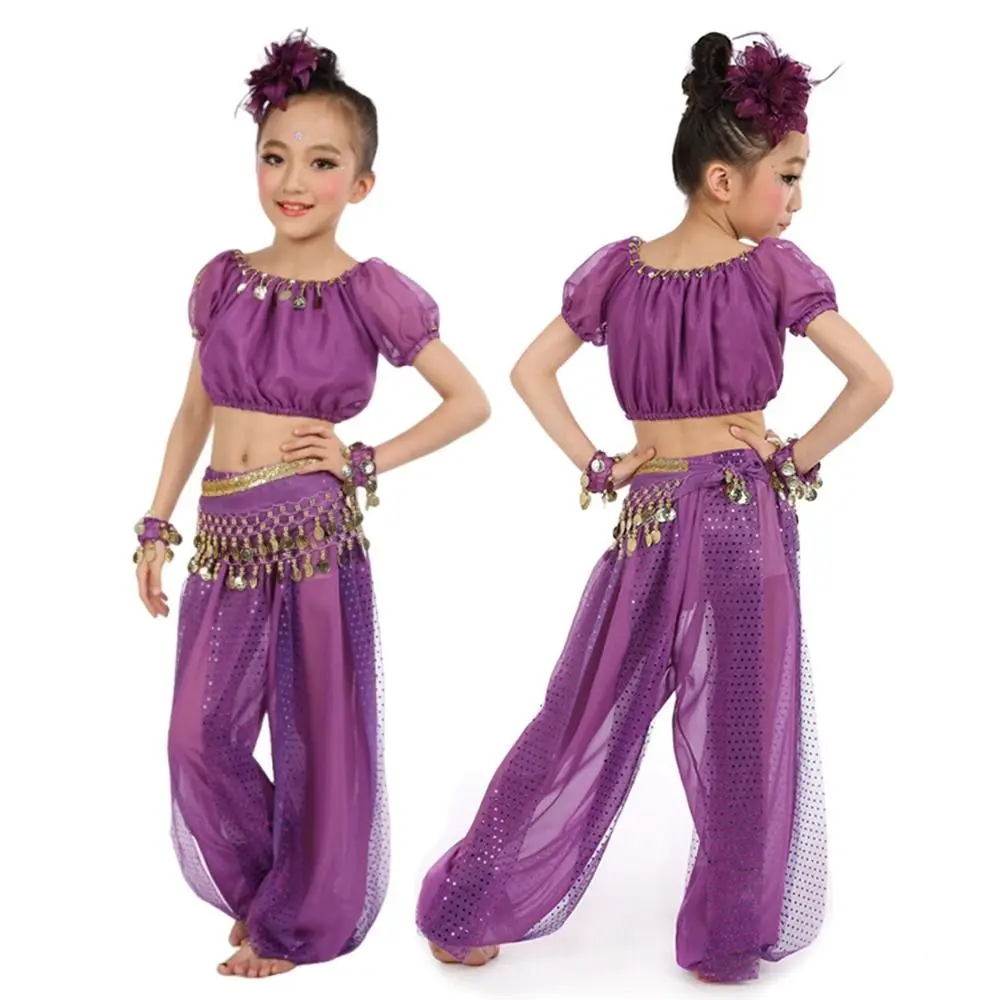 2 Teile/satz Pailletten Bauchtanz Kostüme Professionelle Elegante Dance Top Hosen Schöne Cha Cha Dance Performance Outfits