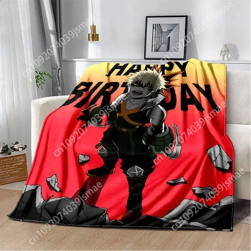 My Hero Academia Cartoon blanket Warm Flannel Blankets Soft and Comfortable blanket Home Travel Blanket Birthday Gift Custom