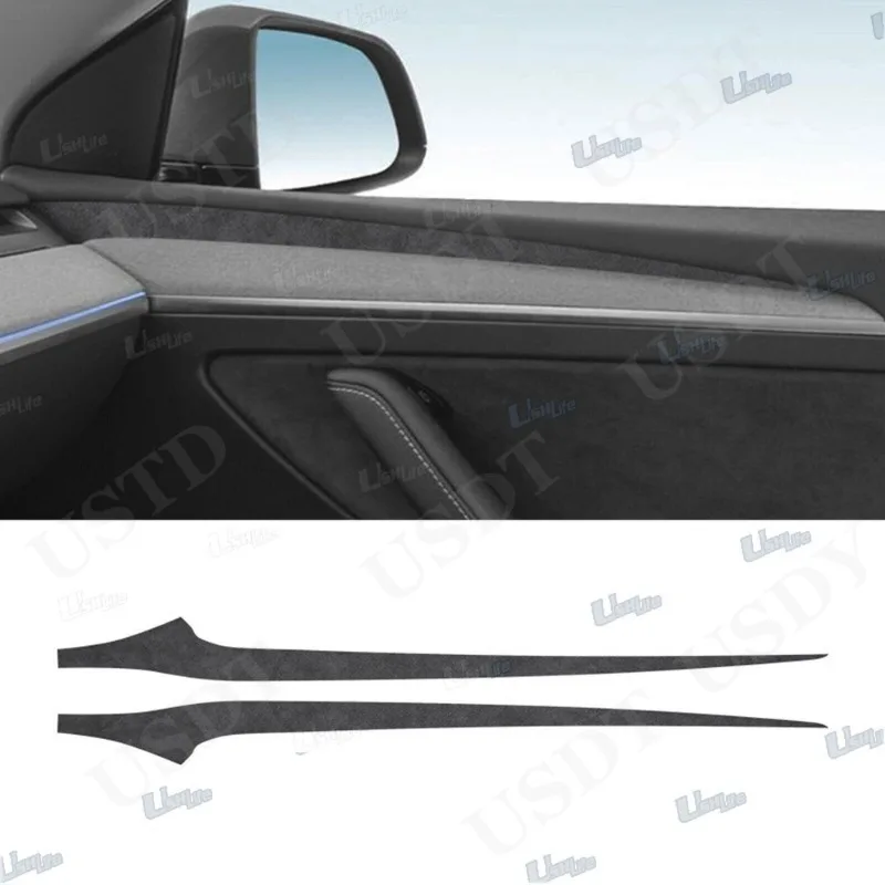 

Made of Alcantara Suede Leather Interior Inner Door Panel Trim Cover for Tesla Model 3 2024 Highland 2025