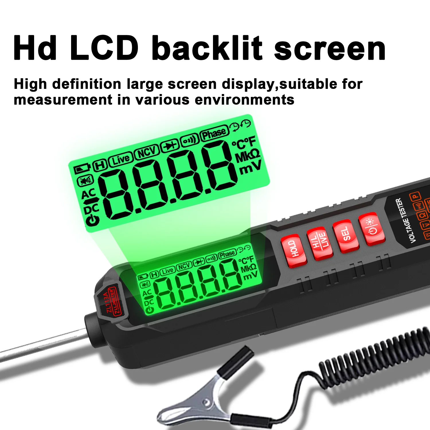 Smart Car Circuit Tester Digital Pen Multimeter AC DC Voltage Resistance Continuity Tester Automotive Circuit Test Tool ZL113A view 4