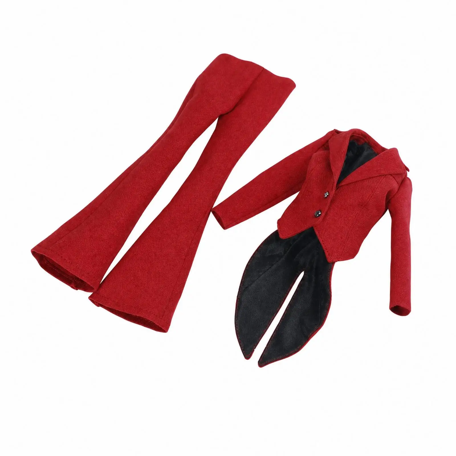 Female Figure Formal Attire Suit Set with Wing Back Jacket Bandeau Top Flared Pants for Doll Photography Collectible Showcase