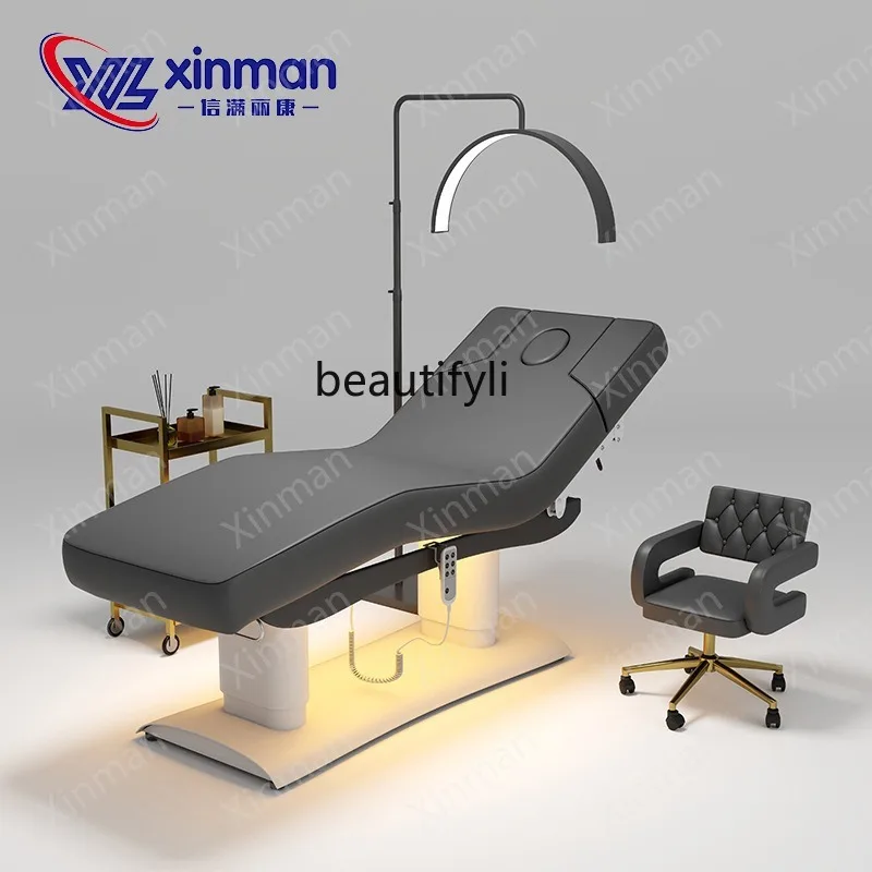 

Electric lift beauty bed double column eyelash bed beauty salon special massage bed