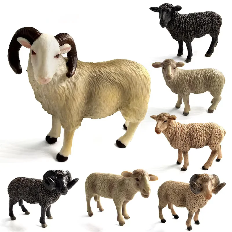 

Simulation Sheep Lovely Farm Goat Animal Model Bonsai Figurine Home Decor Miniature Fairy Garden Decoration Accessories Modern