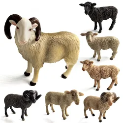 Simulation Sheep Lovely Farm Goat Animal Model Bonsai Figurine Home Decor Miniature Fairy Garden Decoration Accessories Modern