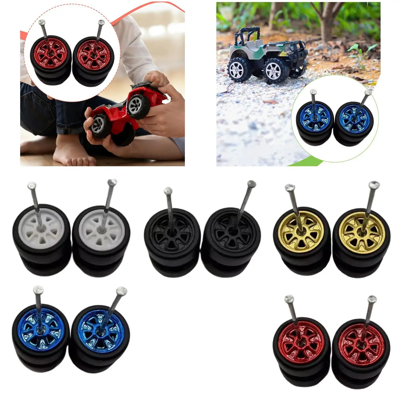 

2 шт. колеса и шины для радиоуправляемых машинок 1/64, прочные, прямая замена, простая установка