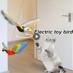 Simulation Bird Interactive Cat Toys Electric Hanging Eagle Flying Bird Cat Teasering Play Cat Stick Scratch Rope Kitten Dog Toy