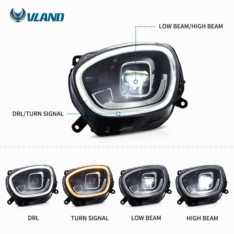 Full LED Front Head Lamp Assembly Fit Mini Cooper Countryman F60 2nd Gen 2017-2023 Factory Original Models Only.IP67 Waterproof