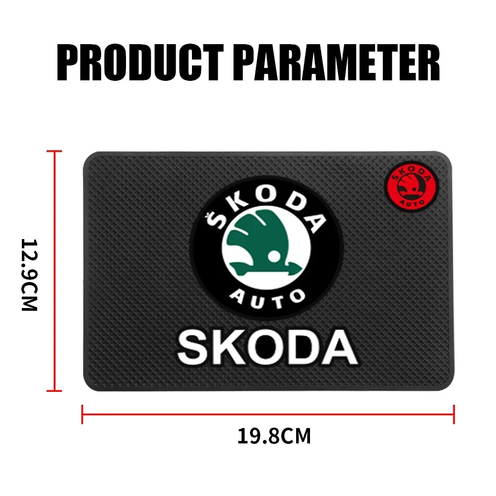 Car Silicagel Anti-Slip Mat Dash Board Non Slip Pad Sticky for Skoda Rapid Fabia Octavia Kodiaq Karop Kamiq Roomster Yeti Superb