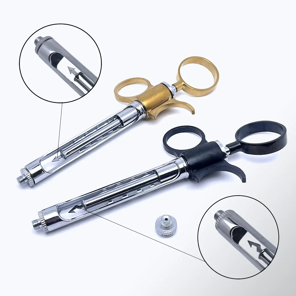 Dental Stainless Steel Syringe Aspirating Syringe Pen-Style Aspirating Dentistry Surgical Instrument Injector Tool 1.8ML