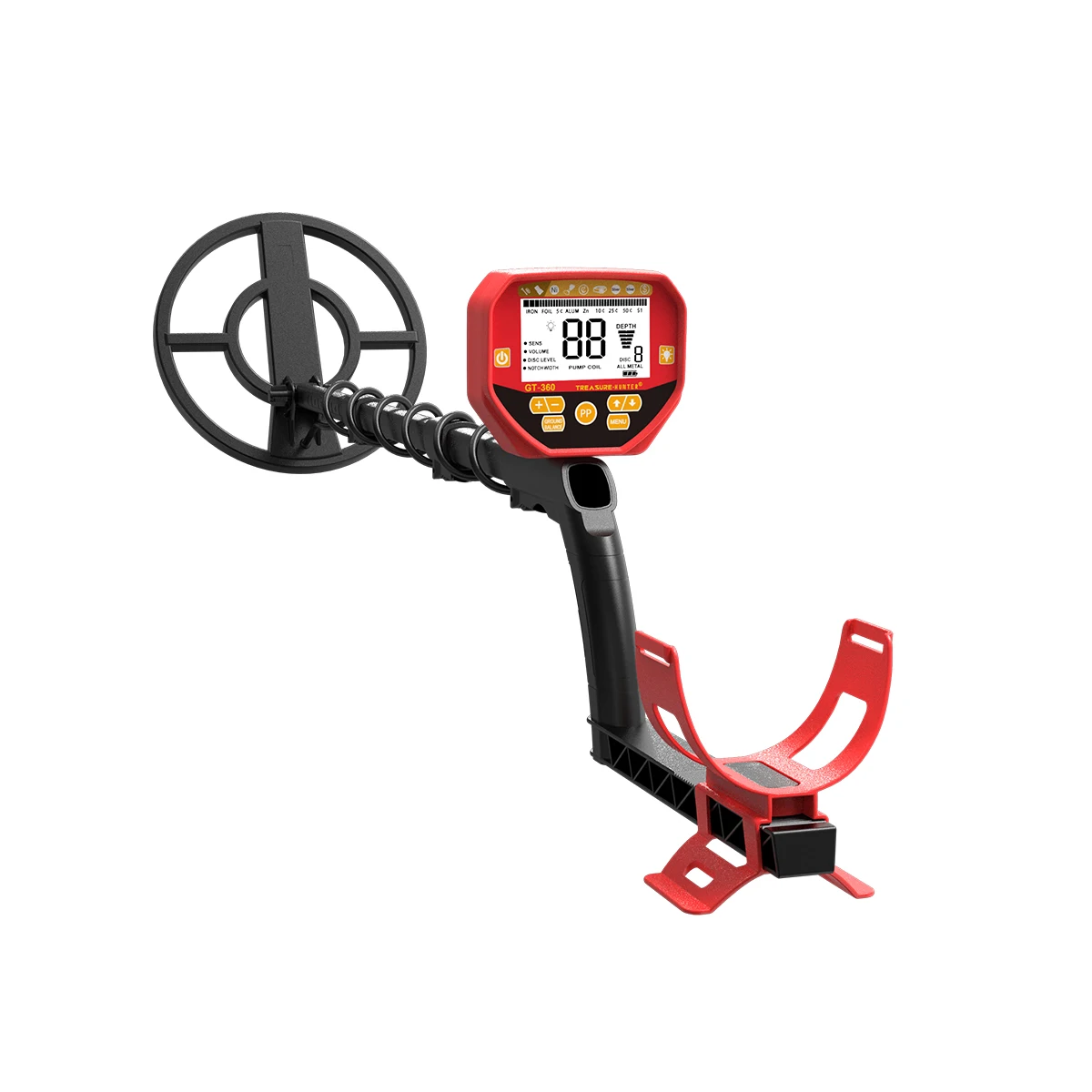 Treasure Hunter 8kHZ GT360 Professional Underground Gold Metal Detector 10" Coil Finder Digger Waterproof Notch Pinpointer