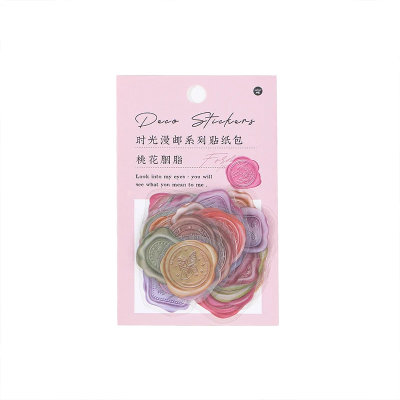 Yoofun 40pcs/lot Vintage Wax Stamp Seal Sticker Retro Style DIY Decorative Scrapbooking Collage Junk Journal Envelope Sealing