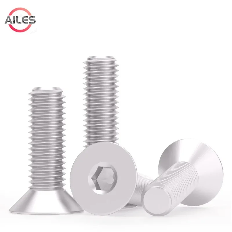 

6061 Aluminum Alloy M3 M4 M5 M6 M8 M10 M12 Flat Head Socket Cap Screws Countersunk Hexagon Socket Screws