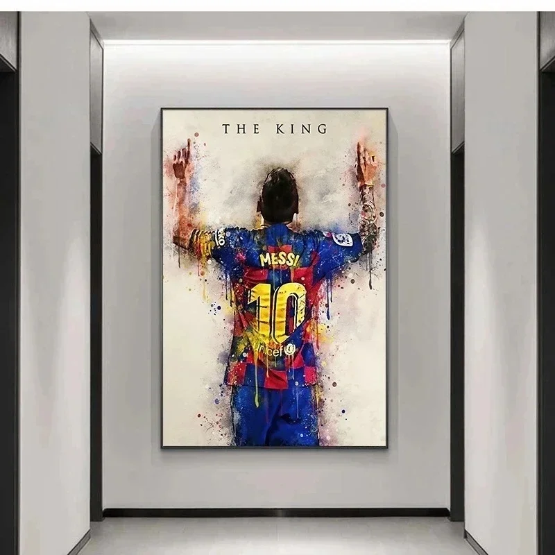 Messi Football Star Poster, Decorative Painting, Canvas Painting Modern Home Wall Art, Gér Soumis Room Decor, Aesthetic - view 3