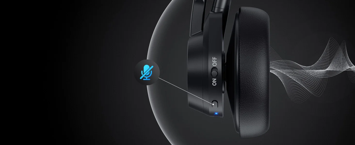Bluetooth-Headset, kabellose Bluetooth V5.4-Kopfhörer mit Mikrofon, kabelloses Multipoint Connect-Headset mit Geräuschunterdrückung und Mikrofon – Detail 10