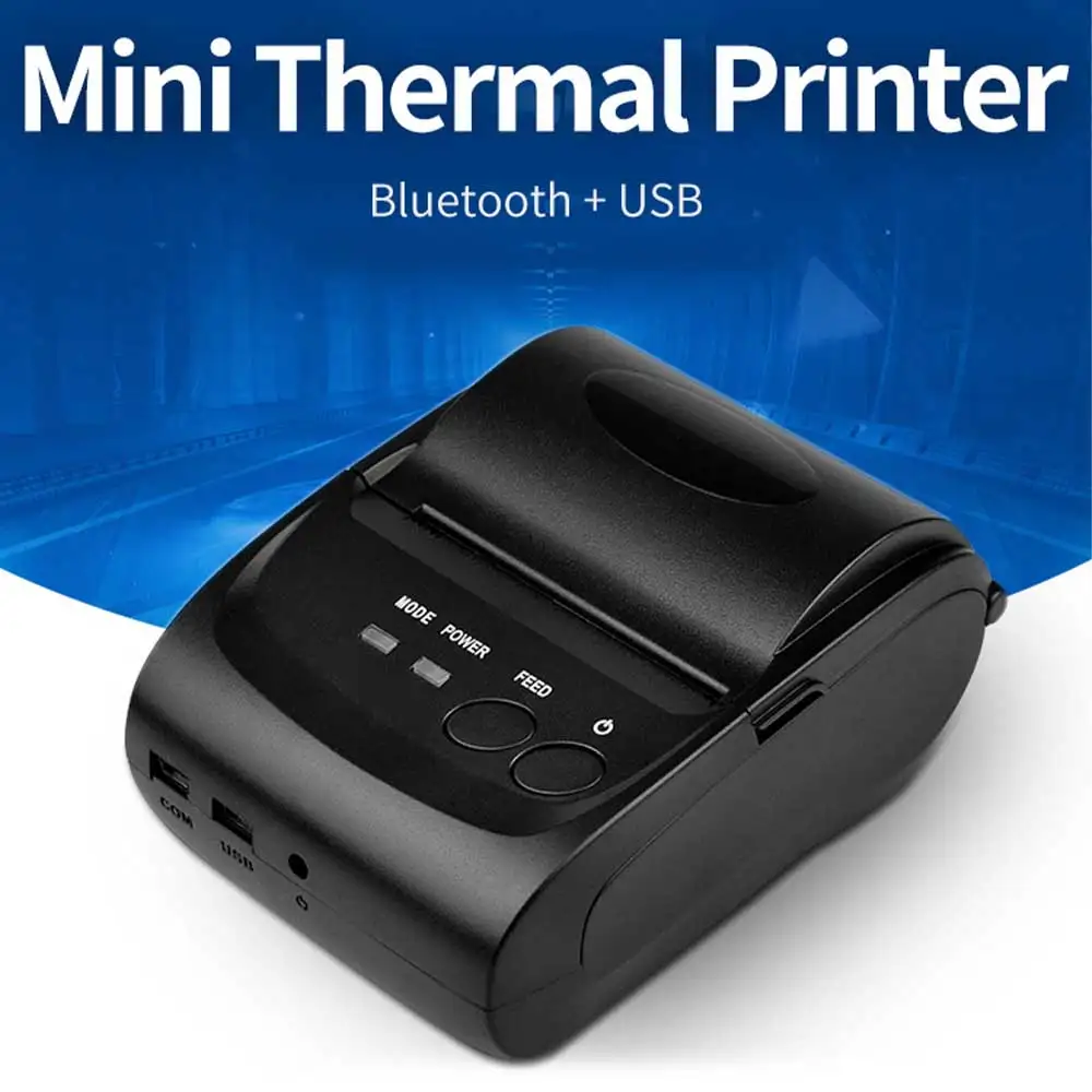 HZTZ Mini Bluetooth Printer Thermal Printer ticket receipt USB Portable Wireless For Android IOS And Windows 58mm Printer