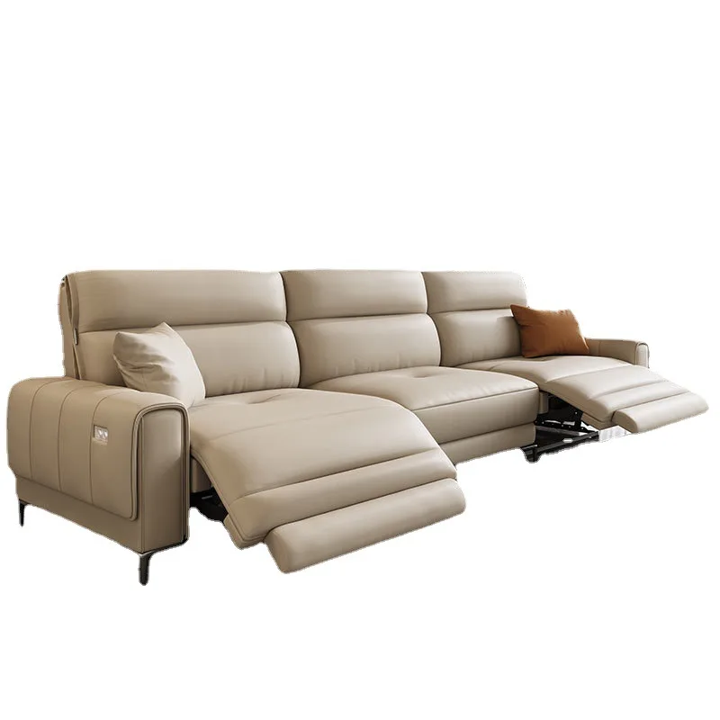 M  minimalist leather simple modern light luxury straight sofa combination