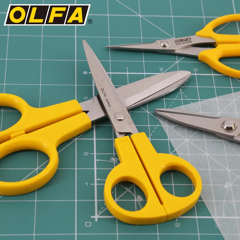 OLFA SCS-3 Fine Serrated Blade Multi-purpose Scissors Stainless Steel Serrated Anti Slip Scissors Fabric Paper Shearing Tools