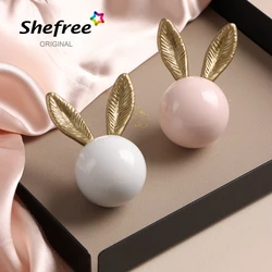 Cartoon Children Room Ceramic Cabinet Knobs Rabbit Wardrobe Handle Door Handle Cabinet Handles for Kids Drawer Furniture Decorat