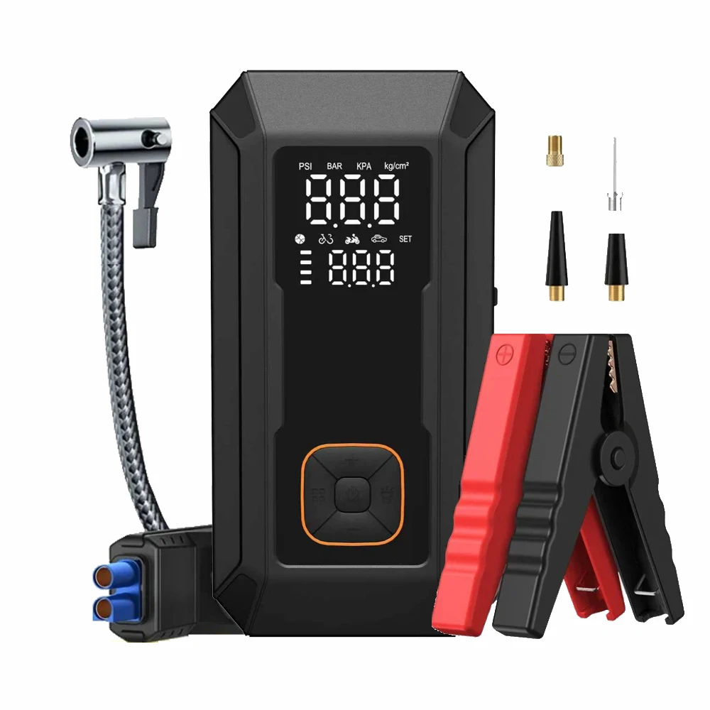 

3000A Jump Starter Battery Booster 150Psi Air Pump Multi-function Tire Inflator Power Bank LED Light for 12V Vehicles