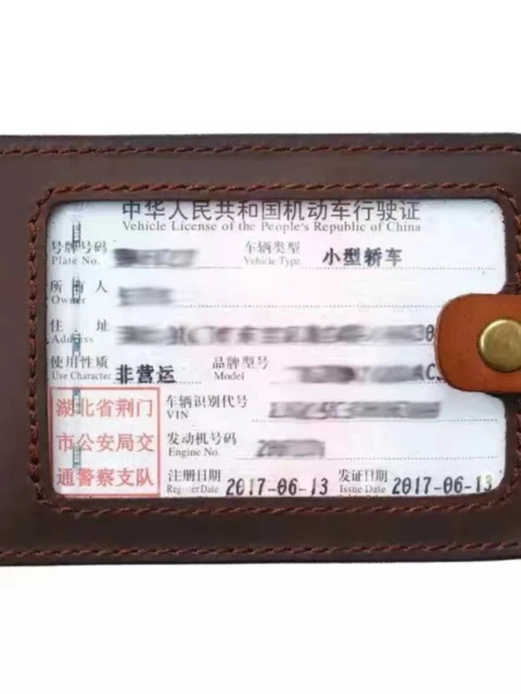 Handmade Custom Cowhide  Driver's License Cover Card case High Quality Leather Retro Personalized Multi-Functional Card Holder