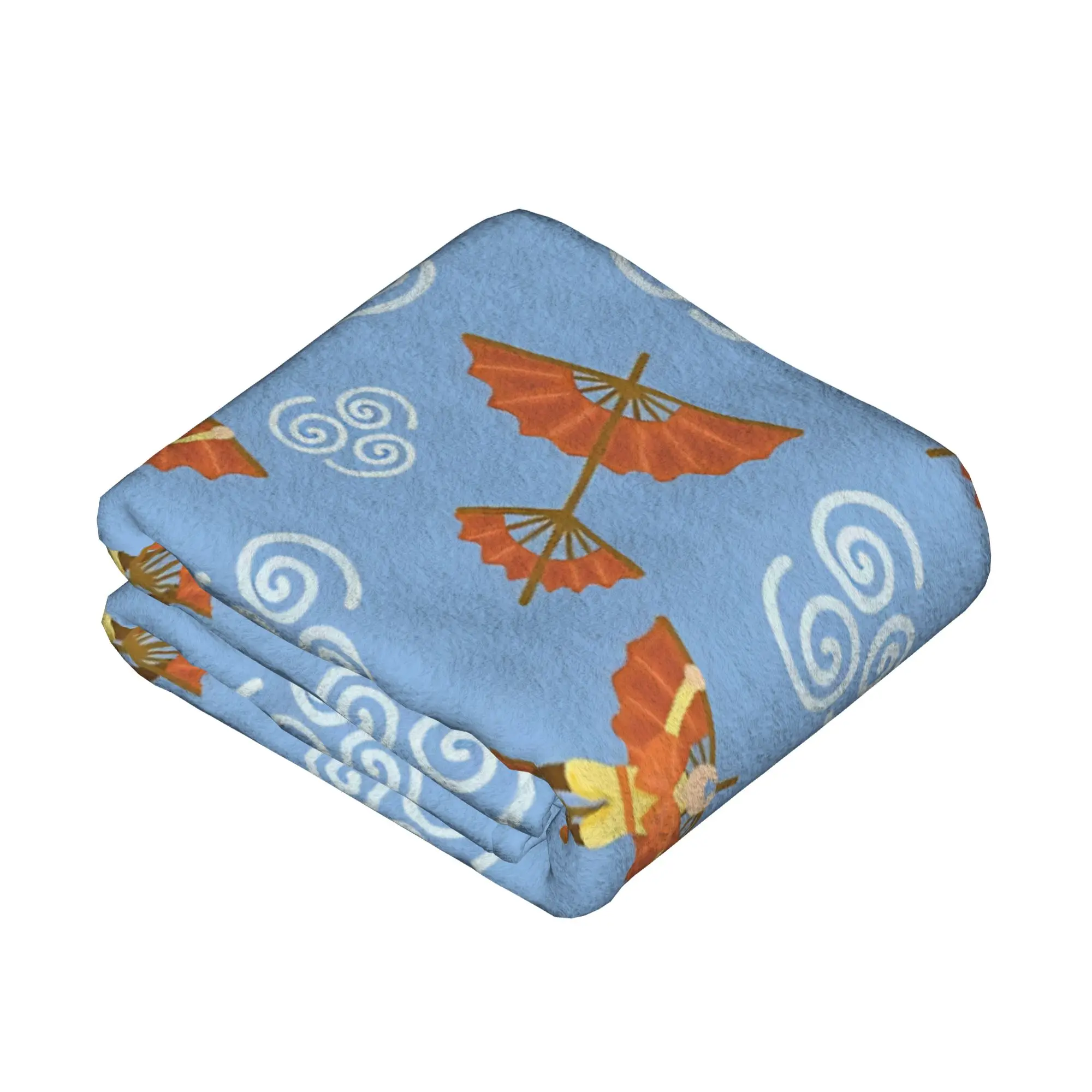 Aang Glider Pattern Blanket Fleece Summer Air Conditioning Avatars Anime Airbenders Multi-function Throw Blankets for Bedding