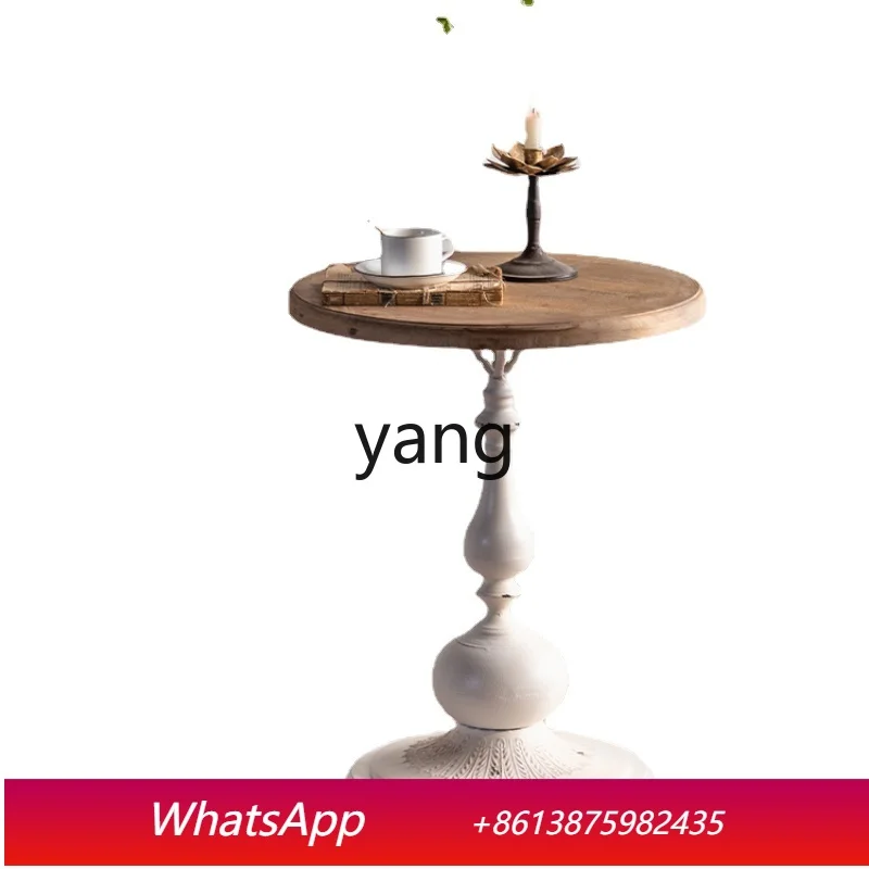 

LM Solid Wood Side Table Homestay Hotel Living Room Small Coffee Table Balcony Creative Leisure Small round Table