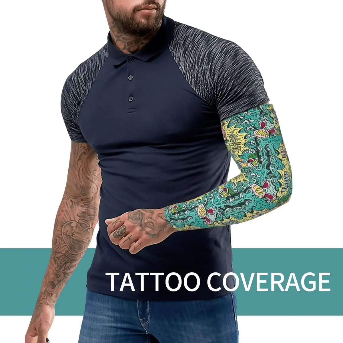 Zhc Zack 야외용 팔토시 자외선 차단 커버 여름 사이클링 타투 슬리브